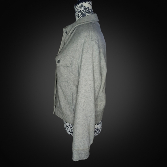 GAP Light Gray Wool-Blend Button Jacket - XSmall - Picture 5 of 7